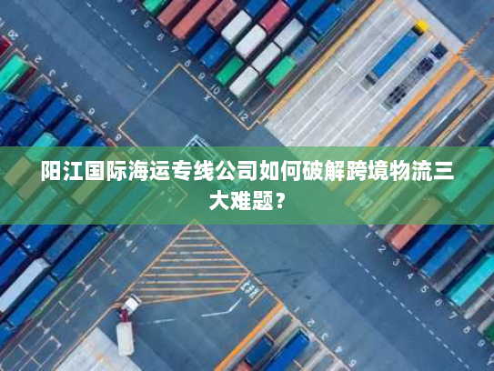 阳江国际海运专线公司如何破解跨境物流三大难题？