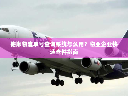 德顺物流单号查询系统怎么用?物业企业快速查件指南 德顺物流单号查询系统怎么用?物业企业快速查件指南