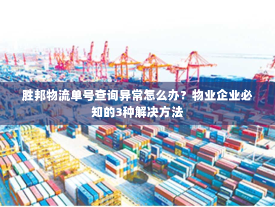 胜邦物流单号查询异常怎么办？物业企业必知的3种解决方法