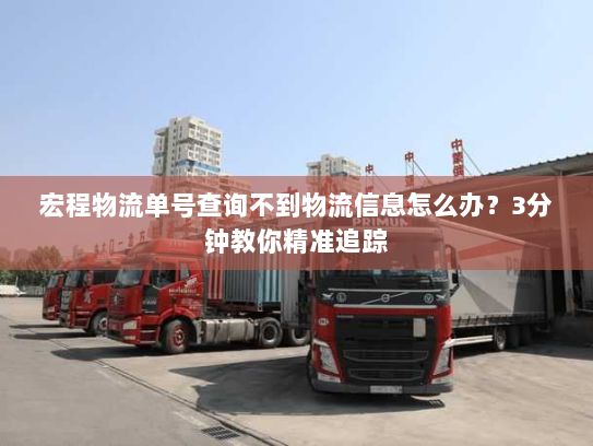 宏程物流单号查询不到物流信息怎么办?3分钟教你精准追踪 宏程物流单号查询不到物流信息怎么办?3分钟教你精准追踪