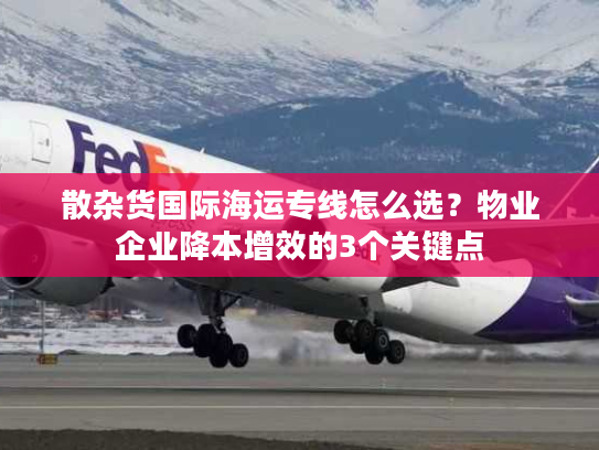 散杂货国际海运专线怎么选?物业企业降本增效的3个关键点 散杂货国际海运专线怎么选?物业企业降本增效的3个关键点