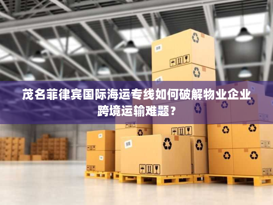 茂名菲律宾国际海运专线如何破解物业企业跨境运输难题? 茂名菲律宾国际海运专线如何破解物业企业跨境运输难题?