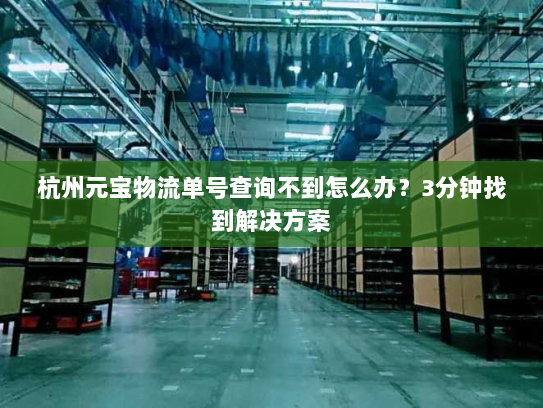 杭州元宝物流单号查询不到怎么办?3分钟找到解决方案 杭州元宝物流单号查询不到怎么办?3分钟找到解决方案