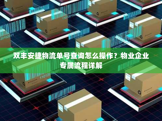 双丰安捷物流单号查询怎么操作?物业企业专属流程详解 双丰安捷物流单号查询怎么操作?物业企业专属流程详解
