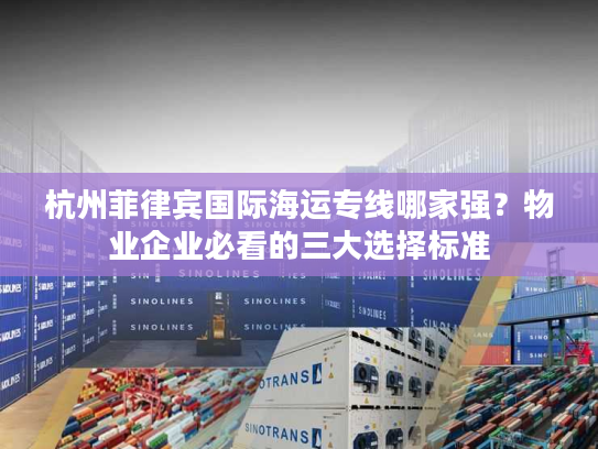 杭州菲律宾国际海运专线哪家强？物业企业必看的三大选择标准