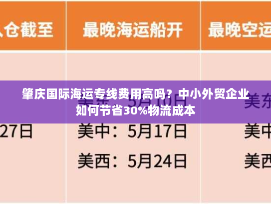 肇庆国际海运专线费用高吗?中小外贸企业如何节省30%物流成本 肇庆国际海运专线费用高吗?中小外贸企业如何节省30%物流成本