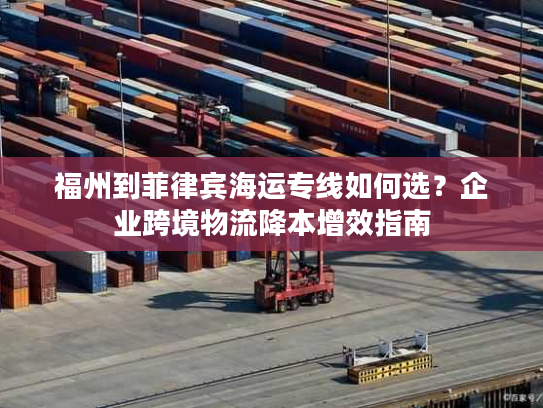 福州到菲律宾海运专线如何选？企业跨境物流降本增效指南