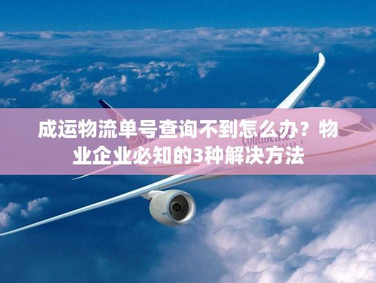 成运物流单号查询不到怎么办?物业企业必知的3种解决方法 成运物流单号查询不到怎么办?物业企业必知的3种解决方法