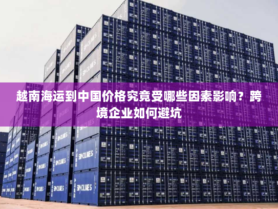 越南海运到中国价格究竟受哪些因素影响？跨境企业如何避坑