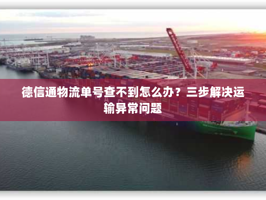 德信通物流单号查不到怎么办？三步解决运输异常问题