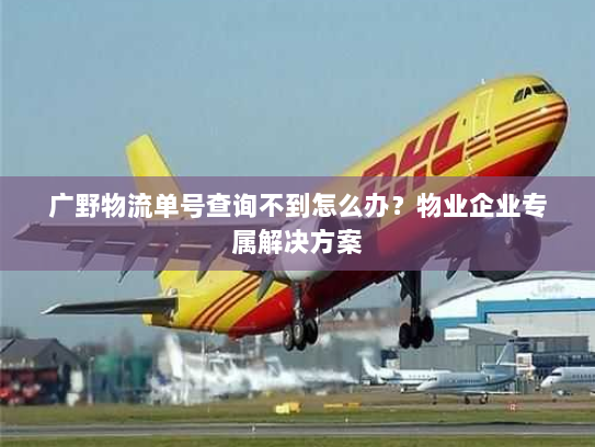 广野物流单号查询不到怎么办?物业企业专属解决方案 广野物流单号查询不到怎么办?物业企业专属解决方案