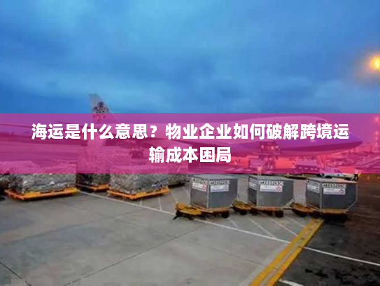 海运是什么意思？物业企业如何破解跨境运输成本困局