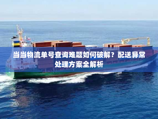 当当物流单号查询难题如何破解？配送异常处理方案全解析
