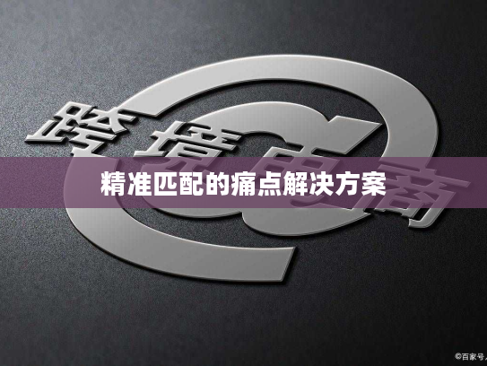 精准匹配的痛点解决方案 精准匹配的痛点解决方案