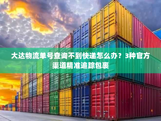 大达物流单号查询不到快递怎么办？3种官方渠道精准追踪包裹