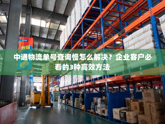 中通物流单号查询慢怎么解决？企业客户必看的3种高效方法