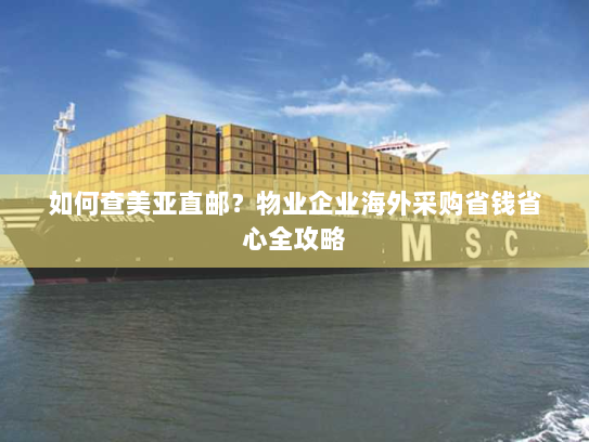 如何查美亚直邮?物业企业海外采购省钱省心全攻略 如何查美亚直邮?物业企业海外采购省钱省心全攻略
