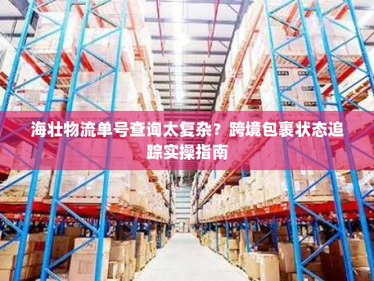 海壮物流单号查询太复杂?跨境包裹状态追踪实操指南 海壮物流单号查询太复杂?跨境包裹状态追踪实操指南