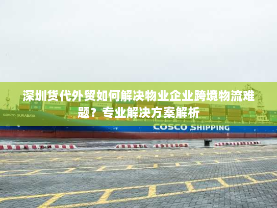 深圳货代外贸如何解决物业企业跨境物流难题？专业解决方案解析