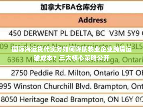 国际海运货代实务如何降低物业企业跨境运输成本？三大核心策略公开