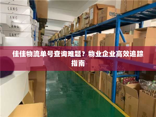 佳佳物流单号查询难题？物业企业高效追踪指南