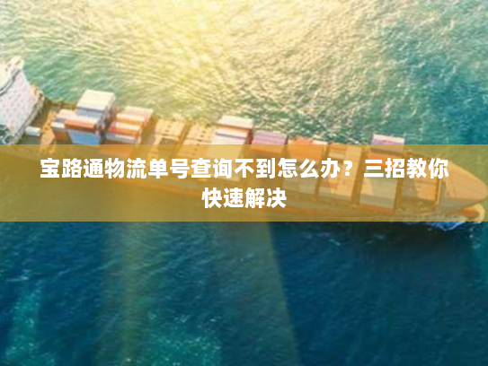 宝路通物流单号查询不到怎么办?三招教你快速解决 宝路通物流单号查询不到怎么办?三招教你快速解决