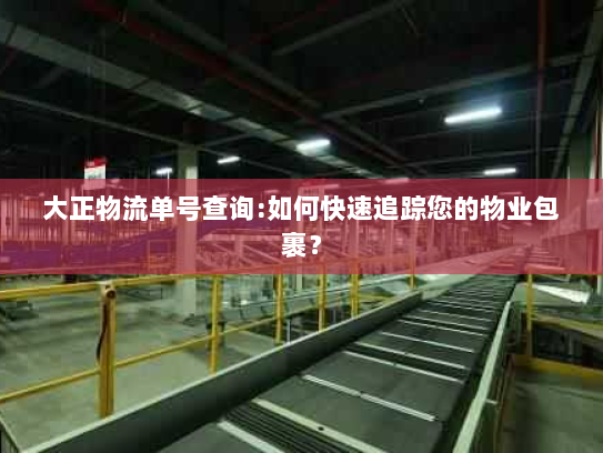 大正物流单号查询:如何快速追踪您的物业包裹？