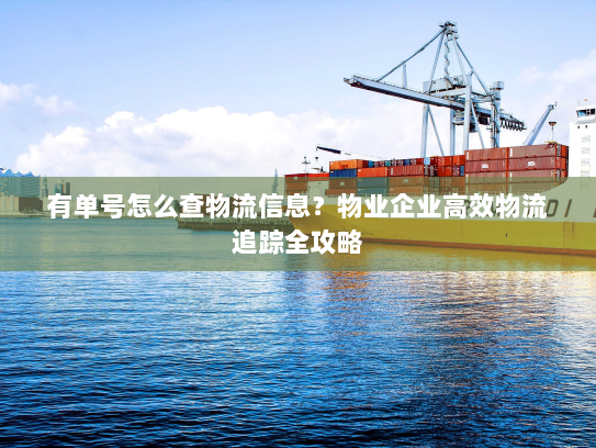 有单号怎么查物流信息?物业企业高效物流追踪全攻略 有单号怎么查物流信息?物业企业高效物流追踪全攻略