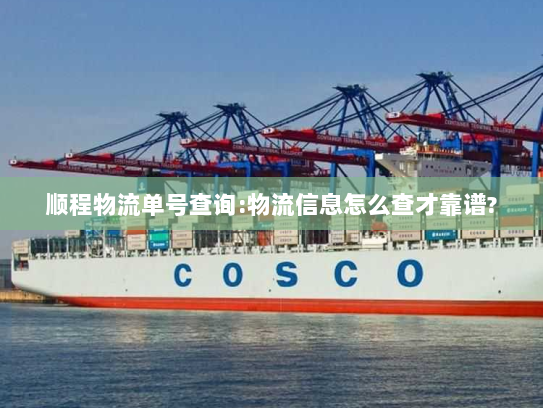 顺程物流单号查询:物流信息怎么查才靠谱?