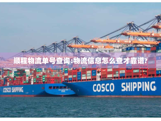 顺程物流单号查询:物流信息怎么查才靠谱?