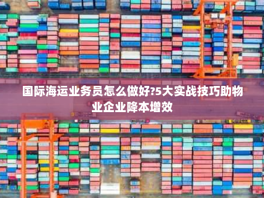 国际海运业务员怎么做好?5大实战技巧助物业企业降本增效 国际海运业务员怎么做好?5大实战技巧助物业企业降本增效
