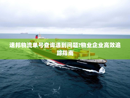 速邦物流单号查询遇到问题?物业企业高效追踪指南 速邦物流单号查询遇到问题?物业企业高效追踪指南