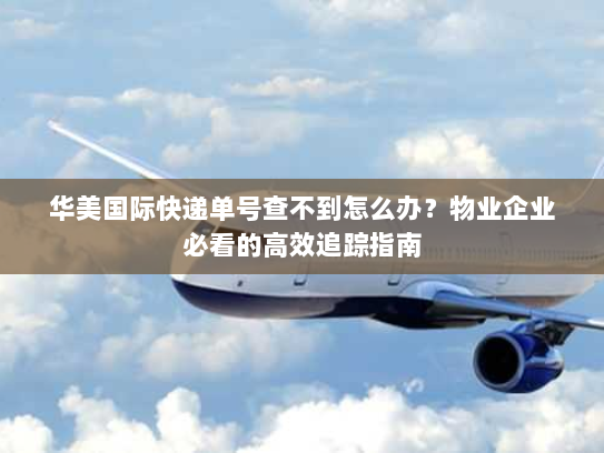 华美国际快递单号查不到怎么办?物业企业必看的高效追踪指南 华美国际快递单号查不到怎么办?物业企业必看的高效追踪指南