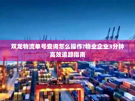 双龙物流单号查询怎么操作?物业企业3分钟高效追踪指南