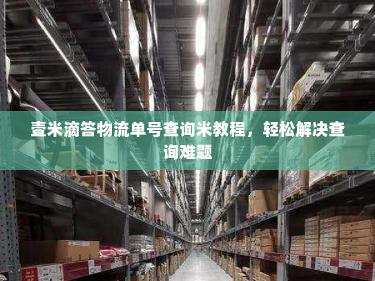 壹米滴答物流单号查询米教程,轻松解决查询难题 壹米滴答物流单号查询米教程,轻松解决查询难题