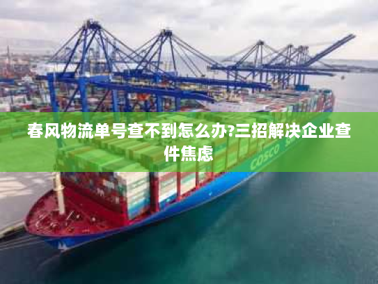 春风物流单号查不到怎么办?三招解决企业查件焦虑 春风物流单号查不到怎么办?三招解决企业查件焦虑