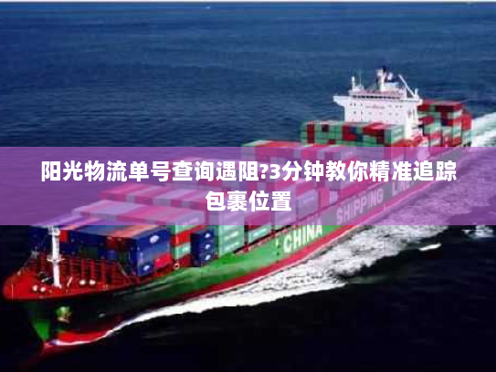 阳光物流单号查询遇阻?3分钟教你精准追踪包裹位置 阳光物流单号查询遇阻?3分钟教你精准追踪包裹位置