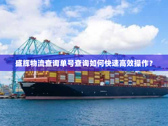 盛辉物流查询单号查询如何快速高效操作? 盛辉物流查询单号查询如何快速高效操作?
