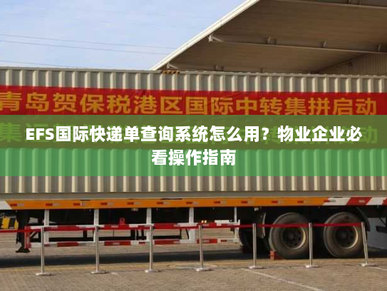 EFS国际快递单查询系统怎么用？物业企业必看操作指南