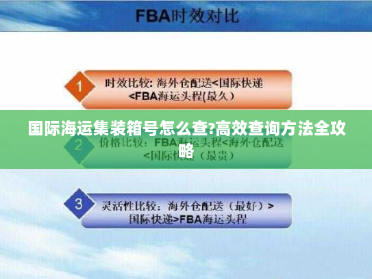 国际海运集装箱号怎么查?高效查询方法全攻略 国际海运集装箱号怎么查?高效查询方法全攻略
