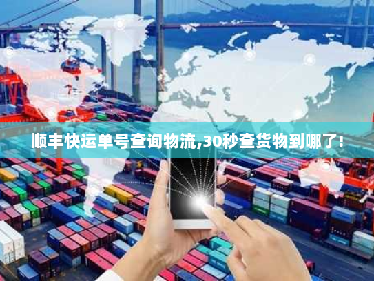 顺丰快运单号查询物流,30秒查货物到哪了! 顺丰快运单号查询物流,30秒查货物到哪了!