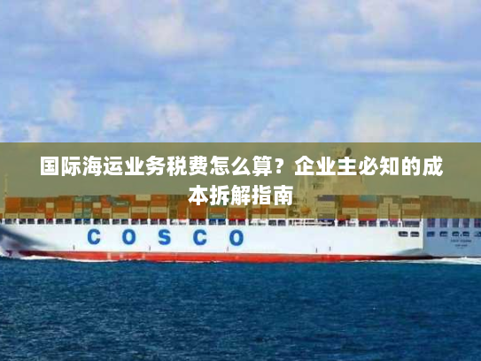 国际海运业务税费怎么算？企业主必知的成本拆解指南