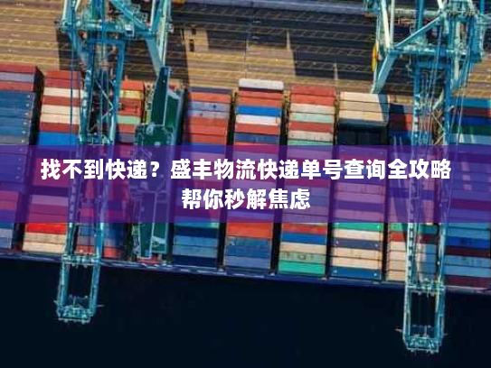 找不到快递?盛丰物流快递单号查询全攻略帮你秒解焦虑 找不到快递?盛丰物流快递单号查询全攻略帮你秒解焦虑