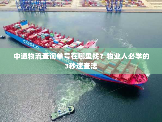 中通物流查询单号在哪里找?物业人必学的3秒速查法 中通物流查询单号在哪里找?物业人必学的3秒速查法