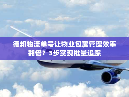 德邦物流单号让物业包裹管理效率翻倍？3步实现批量追踪