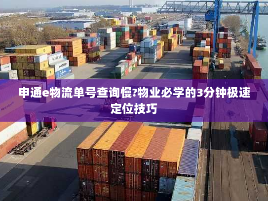 申通e物流单号查询慢?物业必学的3分钟极速定位技巧 申通e物流单号查询慢?物业必学的3分钟极速定位技巧