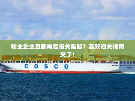 物业企业直邮需要报关难题?高效通关指南来了! 物业企业直邮需要报关难题?高效通关指南来了!