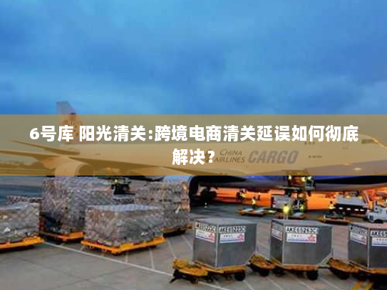 6号库 阳光清关:跨境电商清关延误如何彻底解决？