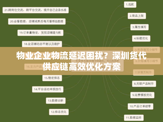 物业企业物流延迟困扰?深圳货代供应链高效优化方案 物业企业物流延迟困扰?深圳货代供应链高效优化方案