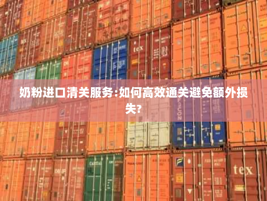 奶粉进口清关服务:如何高效通关避免额外损失?